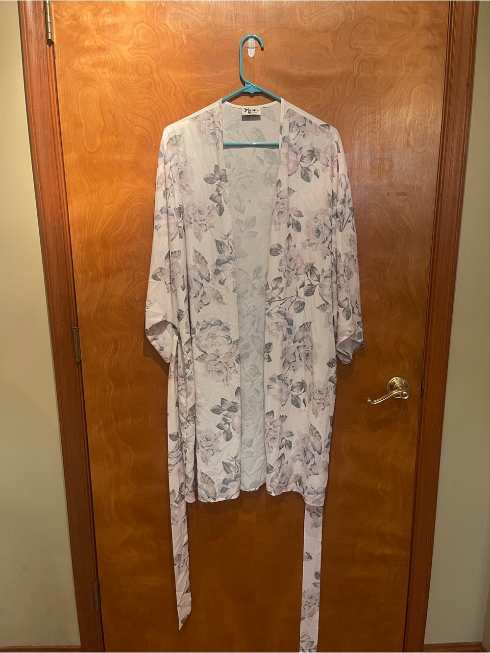 ShowMeYourMumu Light Floral Kimono Jacket - Pale Pink/Gray